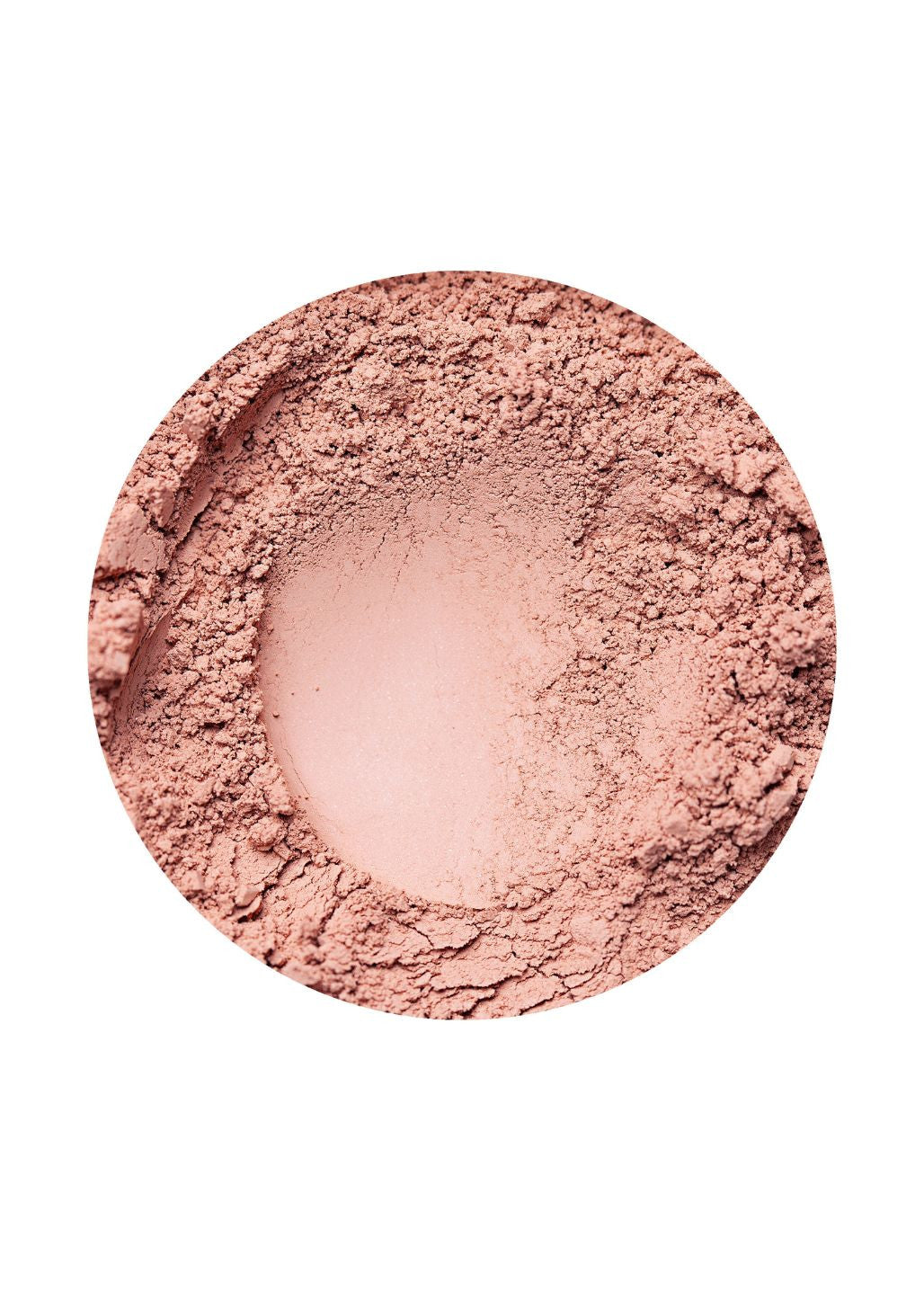 Odcień Sunrise różu mineralnego Annabelle Minerals rozprowadzony na jasnym tle