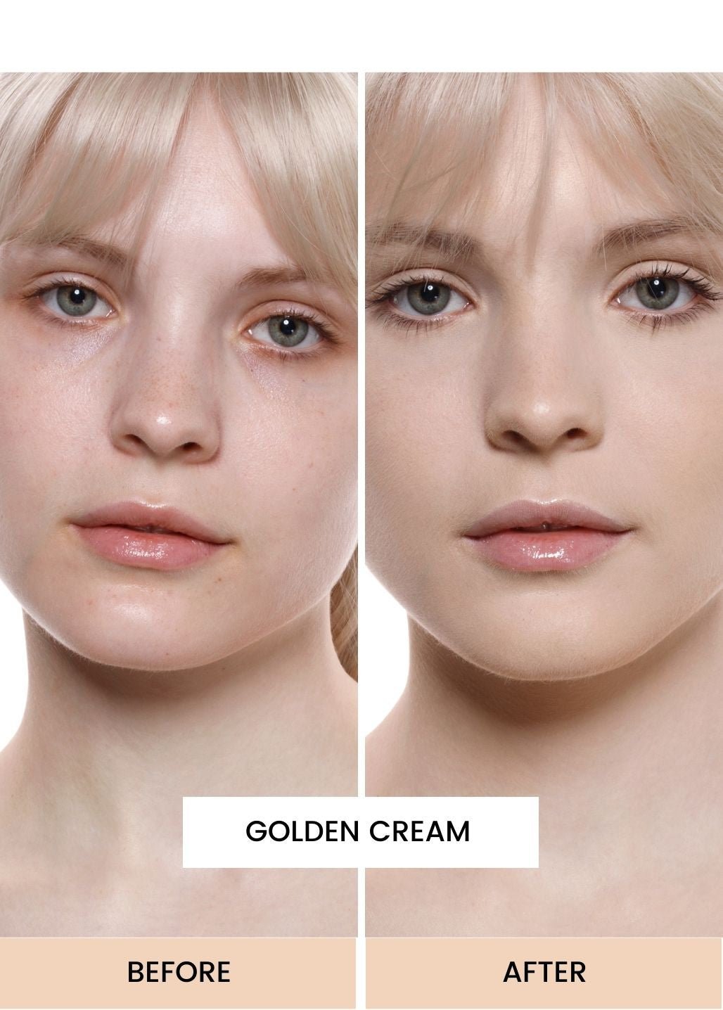 Efekt mineralnego podkładu kryjącego Annabelle Minerals w odcieniu Golden Cream