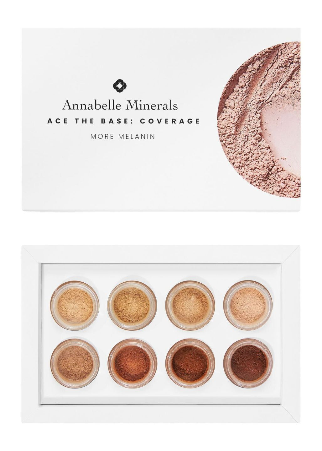 Zestaw mini podkładów mineralnych More Melanin Annabelle Minerals do doboru tonacji ciemnej cery