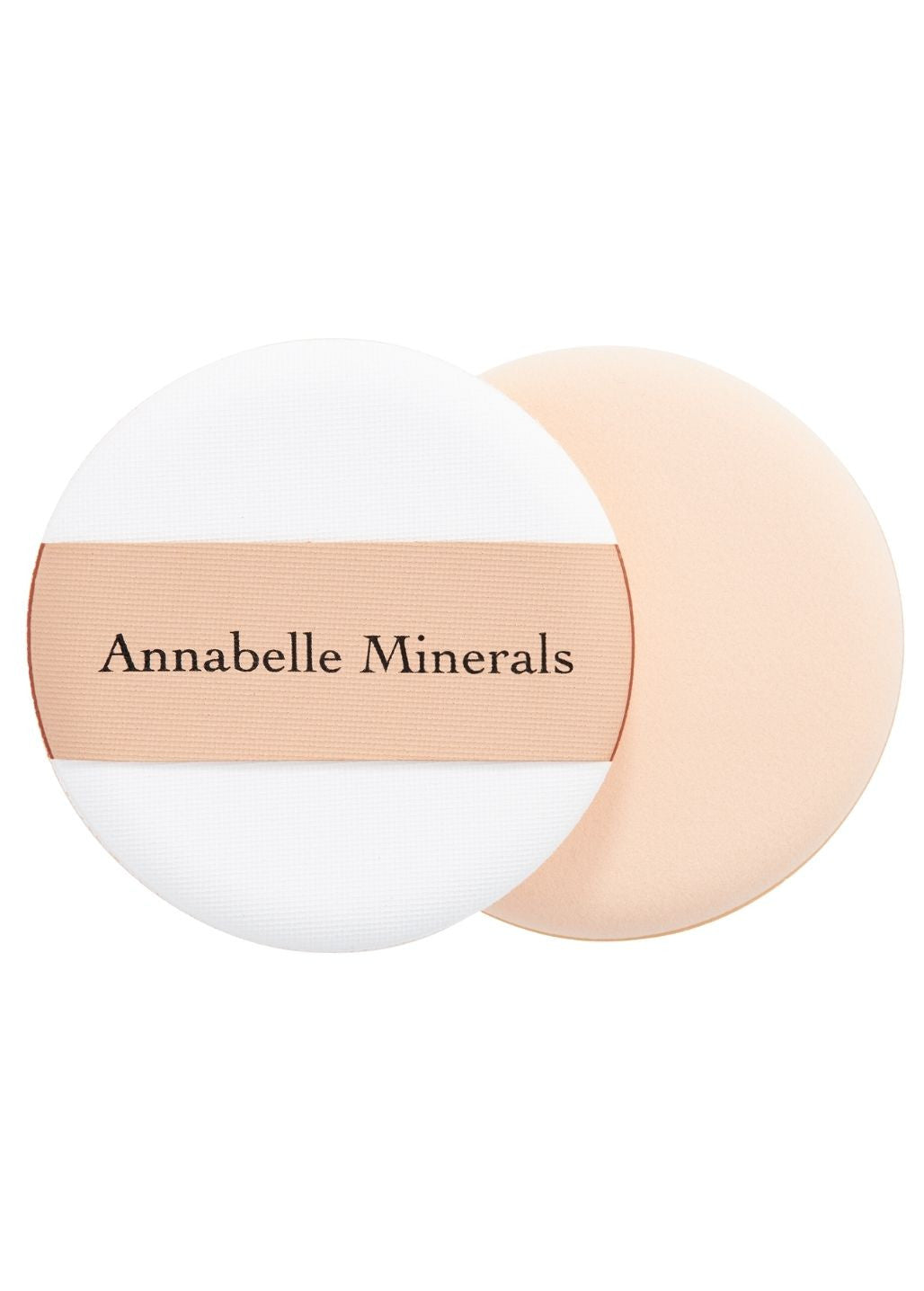 Aplikator Annabelle Minerals do podkładu prasowanego z miękką powierzchnią i wszytą tasiemką
