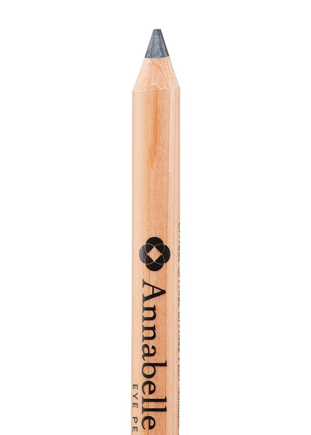 Szara kredka do oczu Forest Sky Annabelle Minerals w drewnianej oprawie na jasnym tle