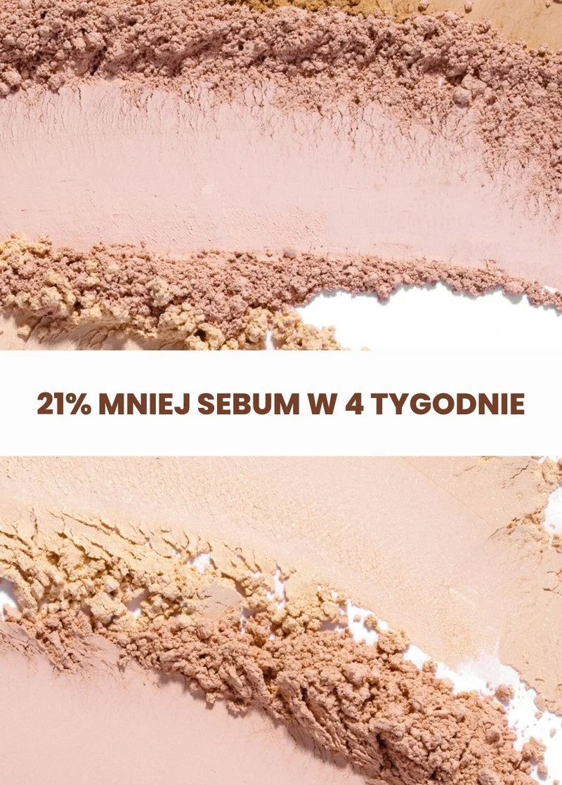 Podkład matujący do makijażu Annabelle Minerals z informacją o 21% mniej sebum w ciągu czterech tygodni