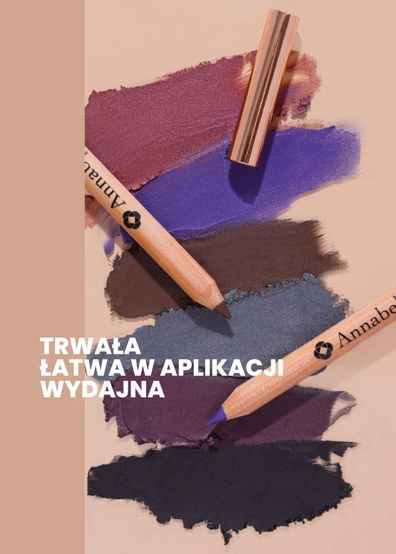 Paleta kredek do oczu Annabelle  z różnymi odcieniami brązu, fioletu, bordo, szarości i czerni